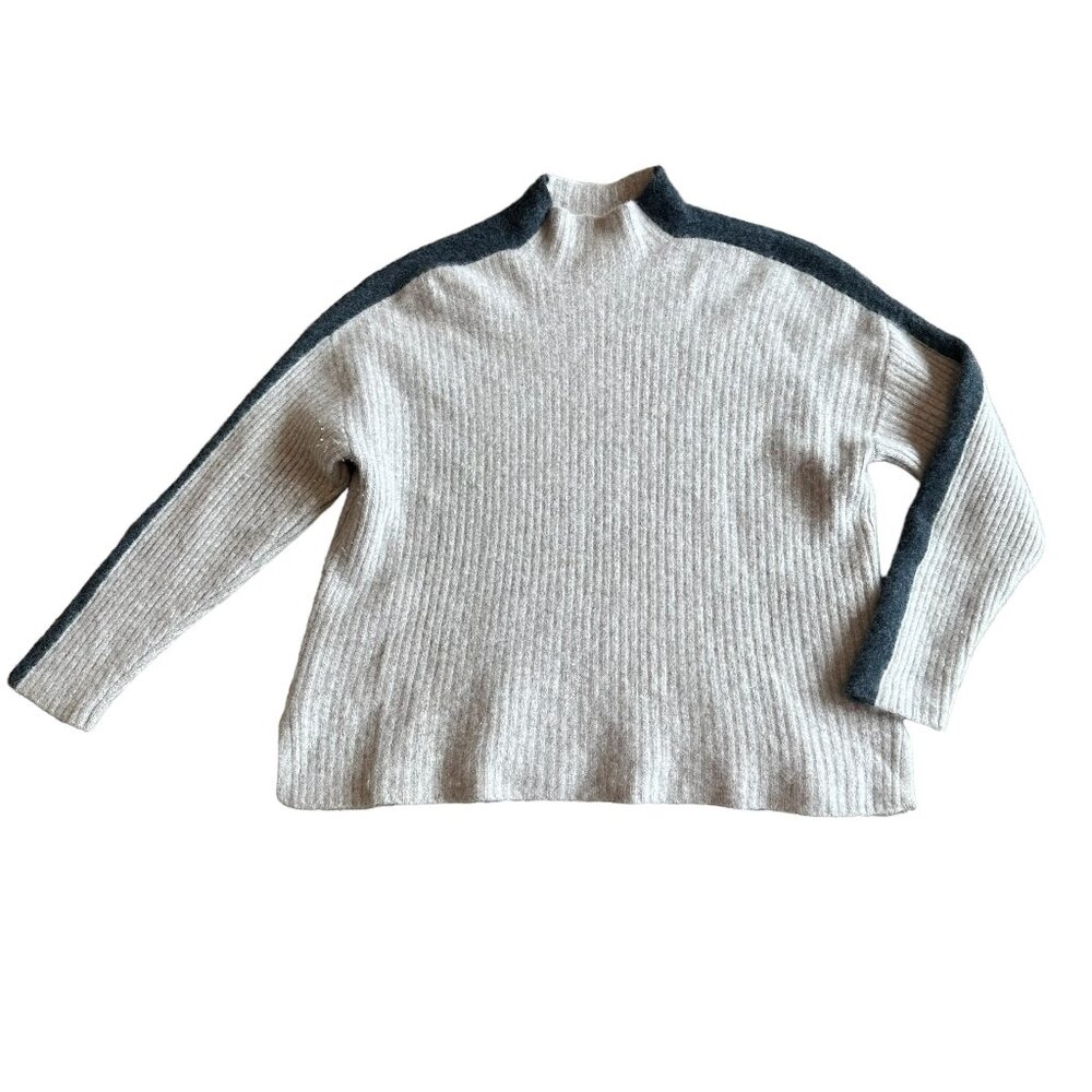 Garnet Hill 100% Recycled Cashmere Pullover Mock Neck Sweater Size XL Women's